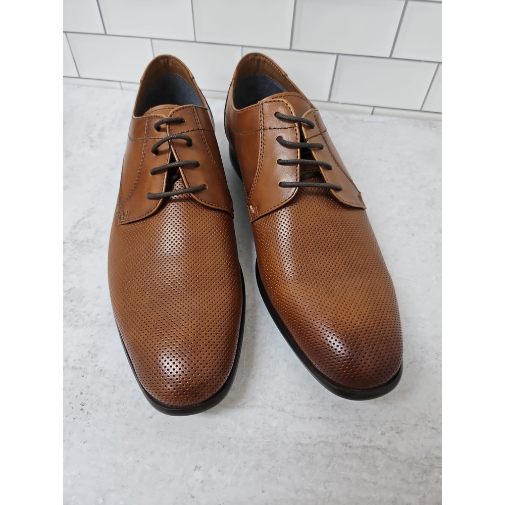 Steve Madden Havin Brown Leather Oxford Dress Shoes Lace Up Mens Size 9